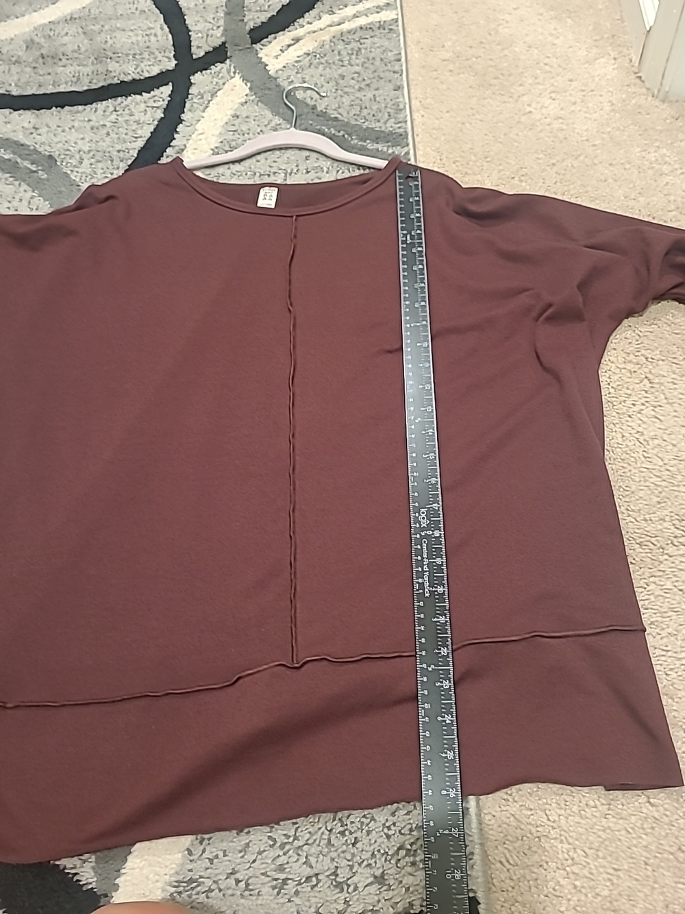 Spanx Perfect Length Dolman Sleeve Top Womens Size 1X Wine - Picture 12 of 13